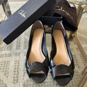 Cole Haan Air Darlene Black Patent Leather Wedge
